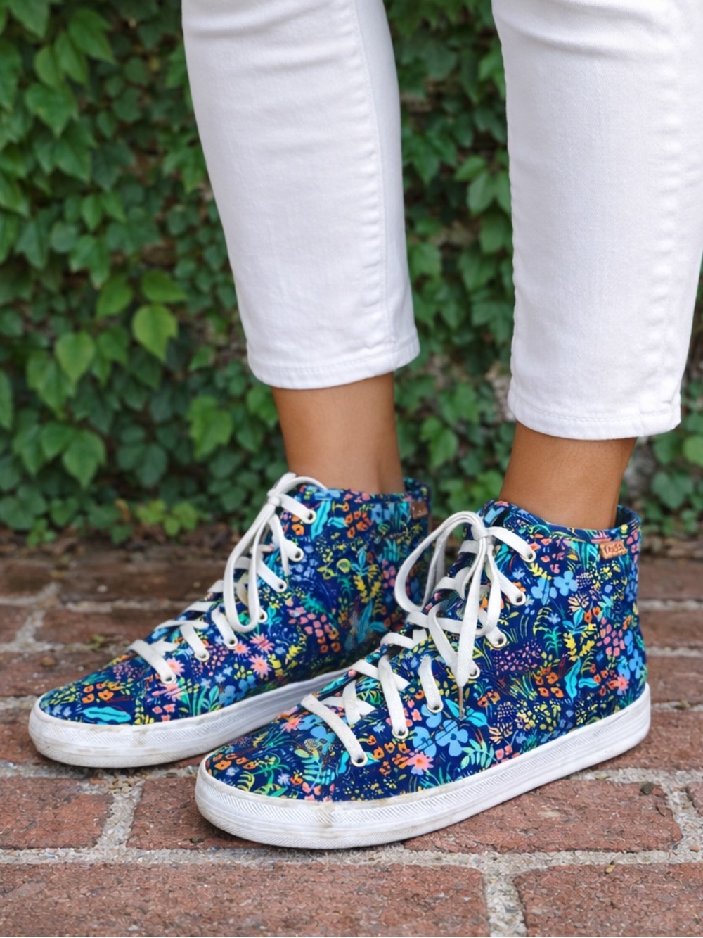 KEDS X RIFLE PAPER COMPANY Floral Canvas High Top Sneakers, 7
